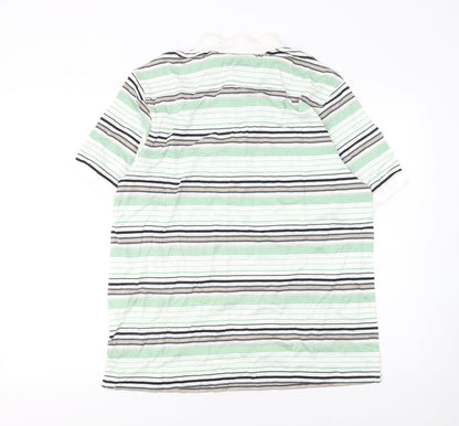 Lyle & Scott Men's Multicoloured Striped Cotton Golf Polo M
