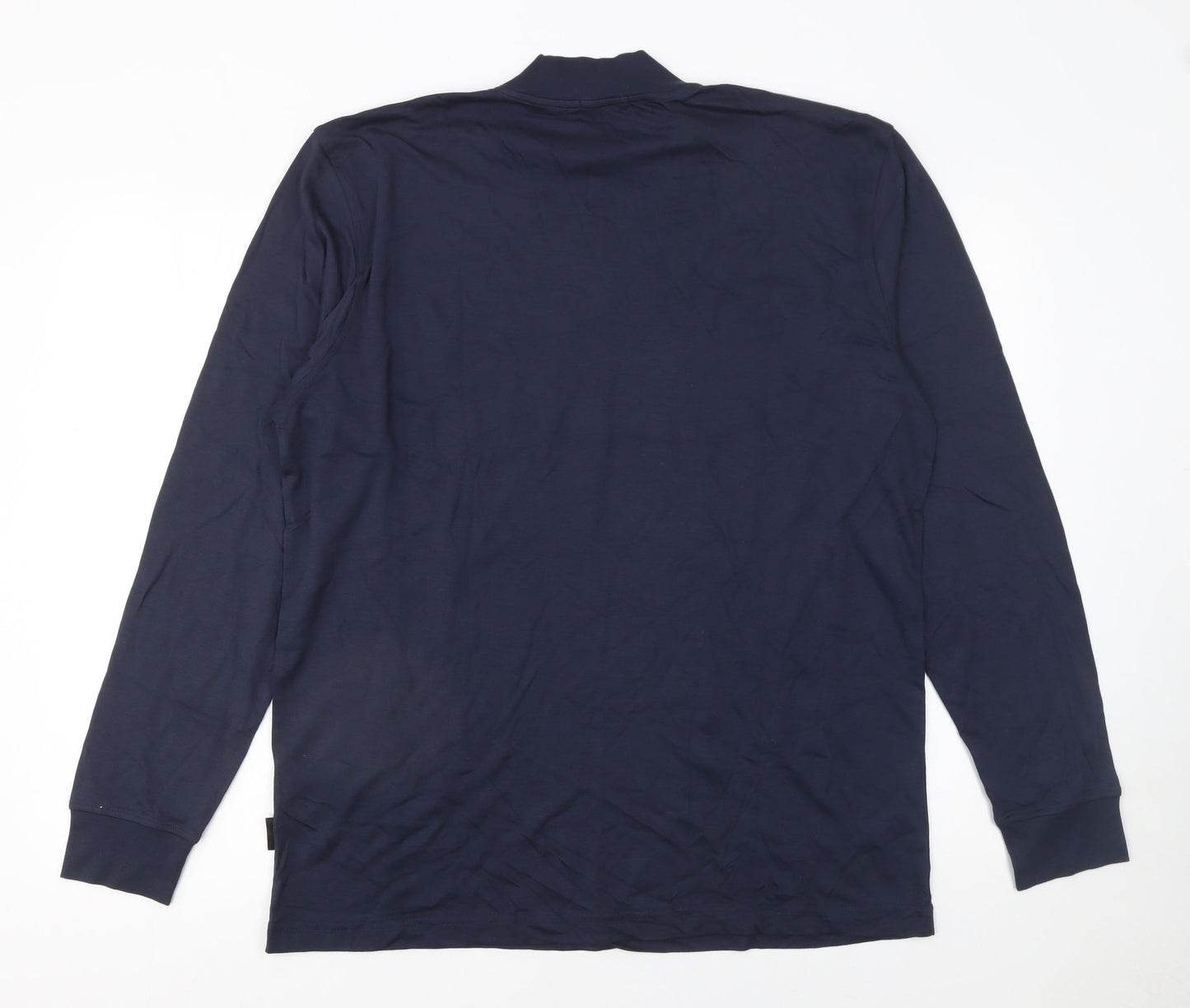 Jockey Men’s Blue Long Sleeve Mock Neck Cotton Jersey T-Shirt Size L