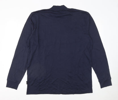 Jockey Men’s Blue Long Sleeve Mock Neck Cotton Jersey T-Shirt Size L