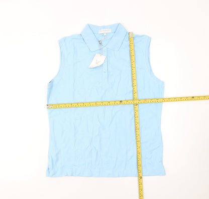 Lyle & Scott Men's Blue Sleeveless Golf Polo Shirt Size L