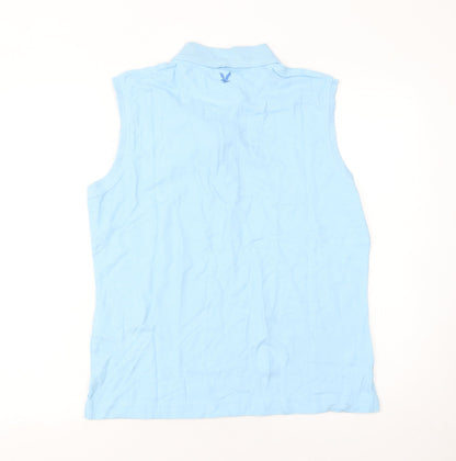 Lyle & Scott Men's Blue Sleeveless Golf Polo Shirt Size L