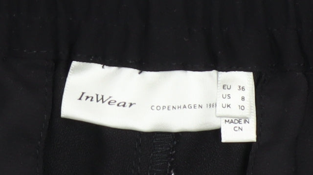 Womens UK Size 10 InWear Regular Fit Jogger Black Trousers