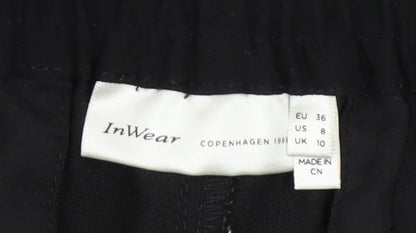 Womens UK Size 10 InWear Regular Fit Jogger Black Trousers