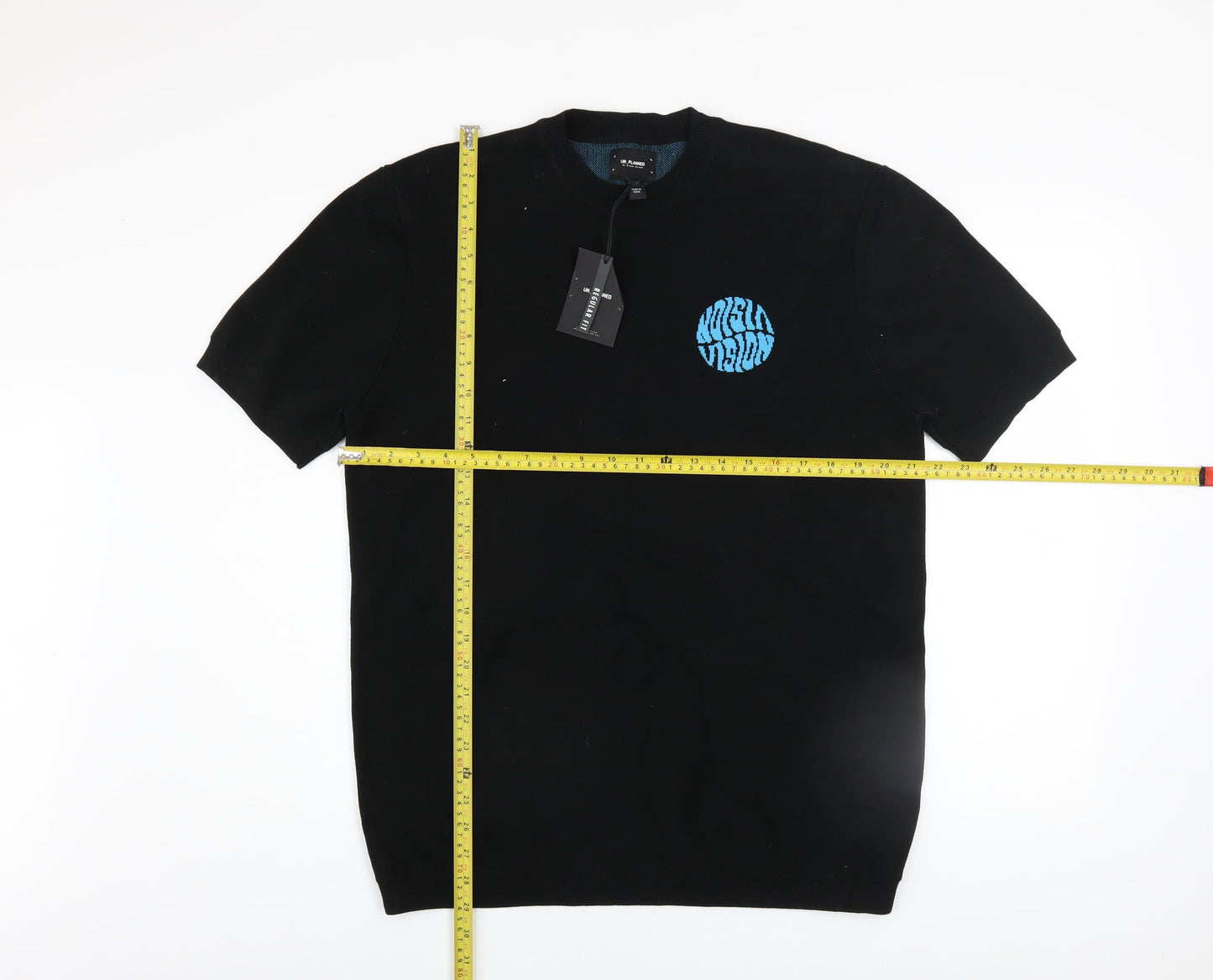 River Island Unplanned Men's Black Medium Graphic Knit T-Shirt