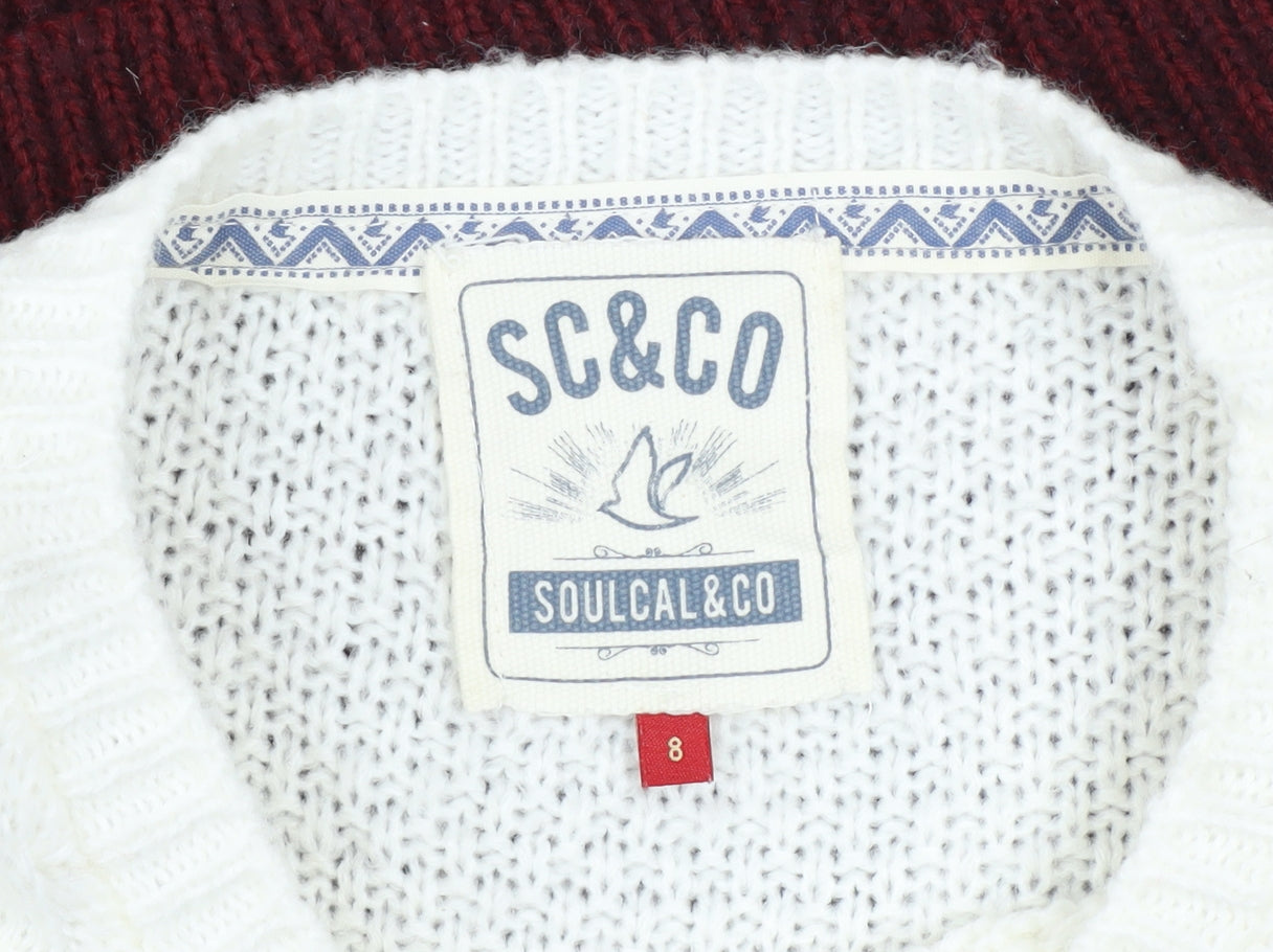 Womens UK Size 8 SoulCal & Co Multicoloured Pullover Jumper