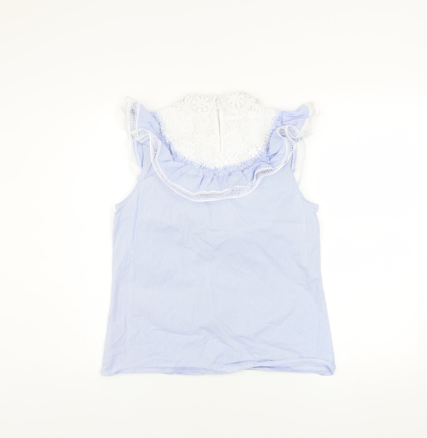 Womens UK Size XS Savida Blue Ruffle Blouse