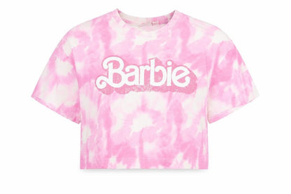 Womens UK Size L Barbie Pink Cropped T-Shirt