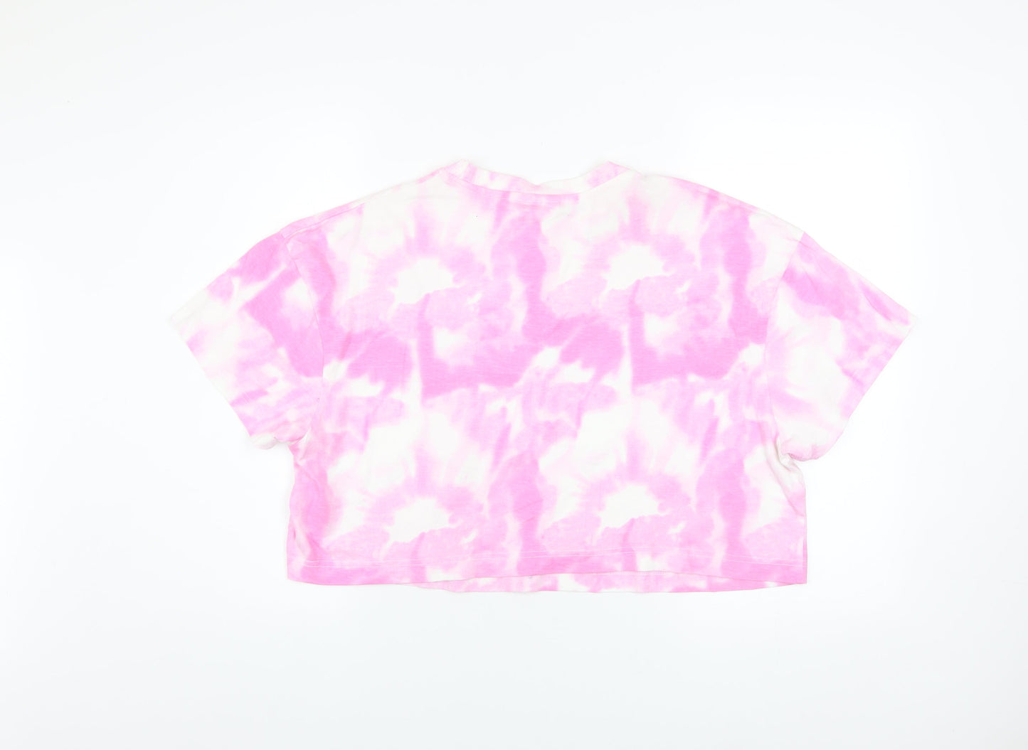 Womens UK Size L Barbie Pink Cropped T-Shirt
