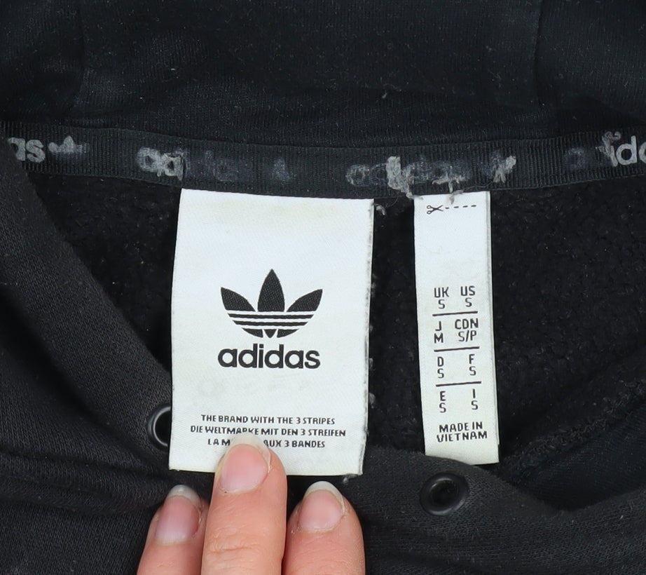 Mens UK Size S adidas Black Pullover Hoodie