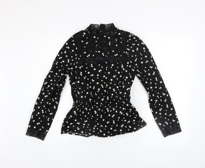 Womens UK Size XS Savida Black Tunic Blouse