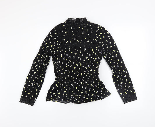 Womens UK Size XS Savida Black Tunic Blouse