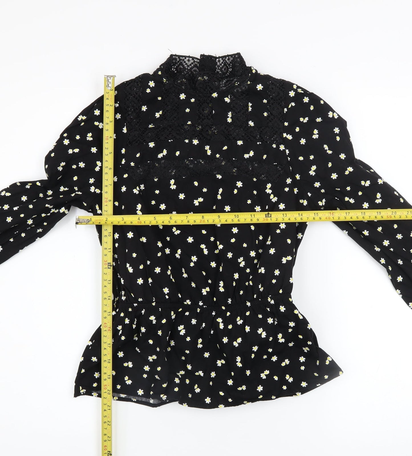 Womens UK Size XS Savida Black Tunic Blouse
