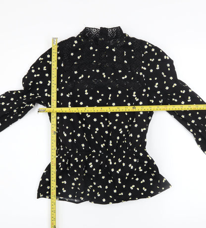 Womens UK Size XS Savida Black Tunic Blouse