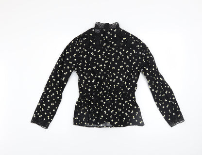 Womens UK Size XS Savida Black Tunic Blouse