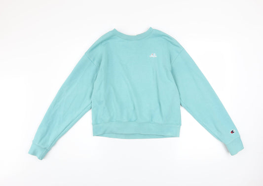 Womens UK Size M Champion Blue Pullover Sweatshirt