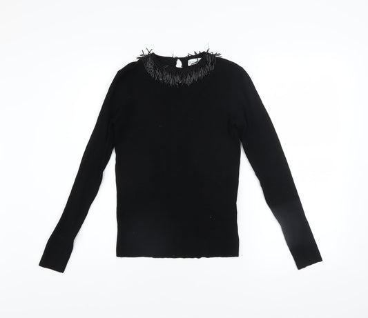 Womens UK Size 12 Warehouse Black Pullover Jumper