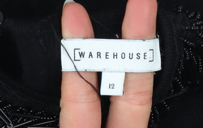 Womens UK Size 12 Warehouse Black Pullover Jumper