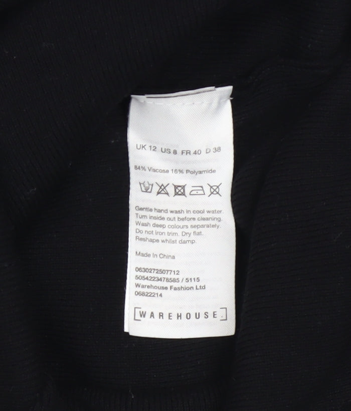 Womens UK Size 12 Warehouse Black Pullover Jumper