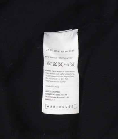 Womens UK Size 12 Warehouse Black Pullover Jumper
