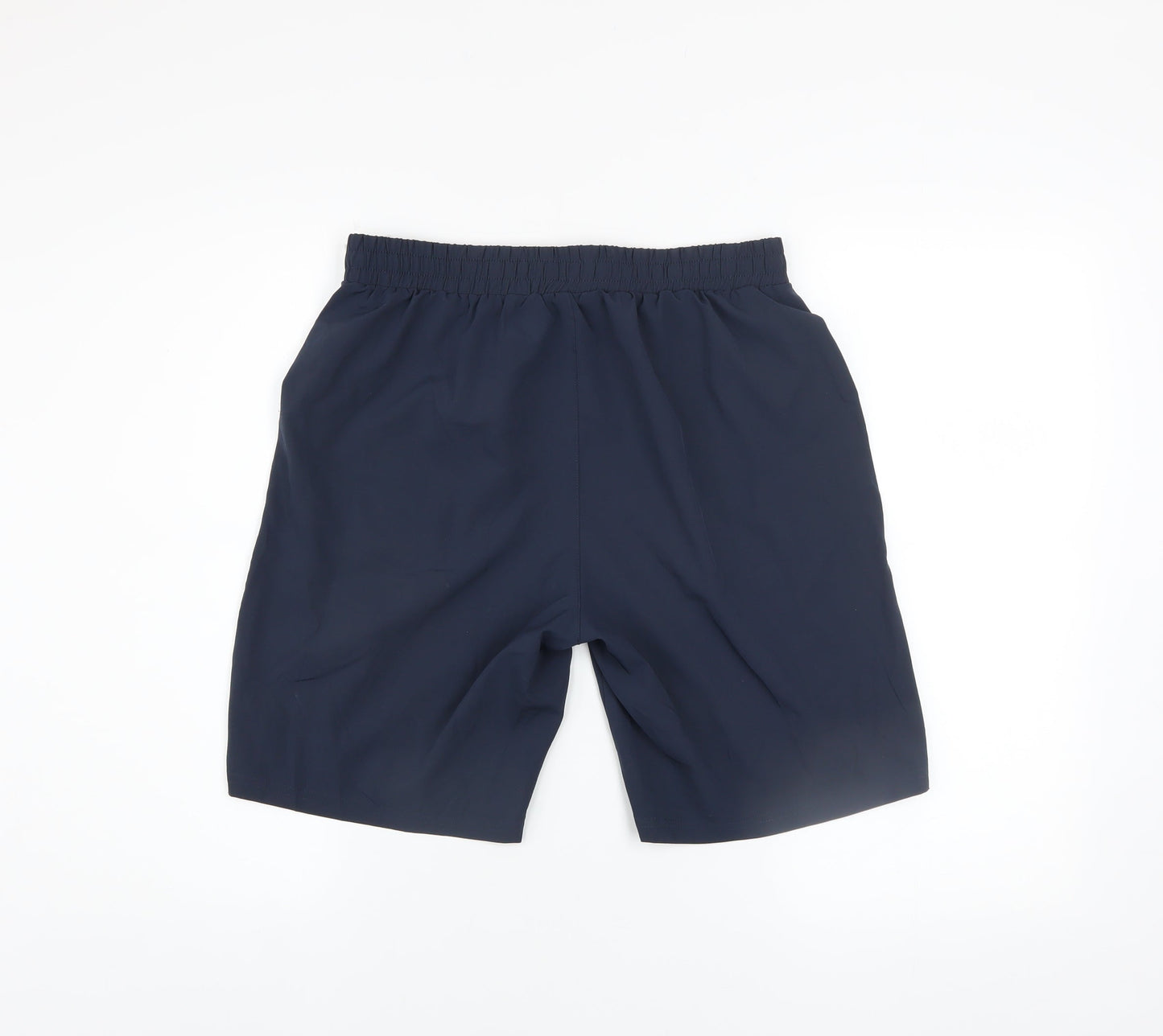 Souluxe Men's Navy Blue Small Athletic Shorts, Elastic Waist, Quick Dry