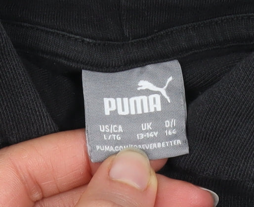 Boys UK Size 13-14 Years PUMA Black Pullover Hoodie
