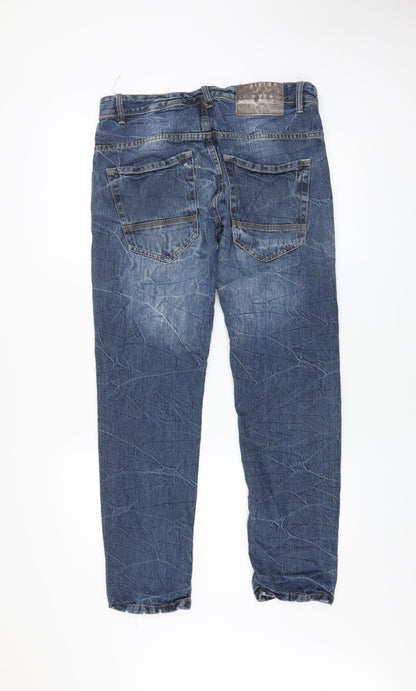 Mens UK Size 32 S Industrialize Regular Fit Straight Blue Jeans