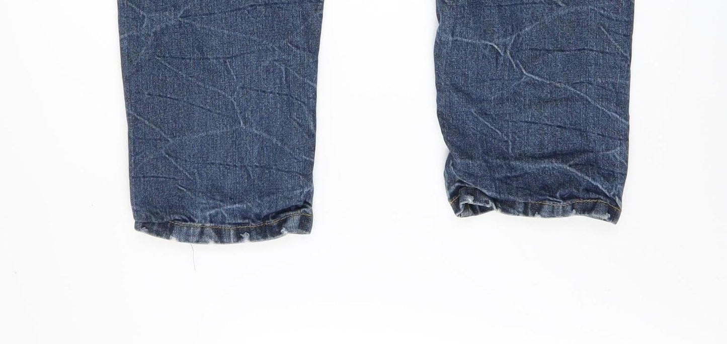 Mens UK Size 32 S Industrialize Regular Fit Straight Blue Jeans