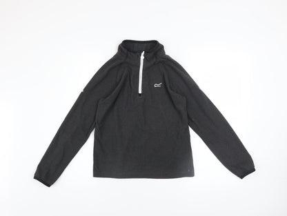 Regatta Boys Black 13 Years Fleece Quarter Zip Pullover Sweatshirt