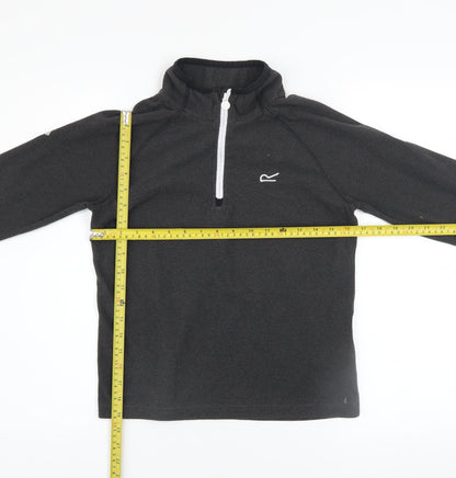 Regatta Boys Black 13 Years Fleece Quarter Zip Pullover Sweatshirt