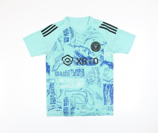 Mens UK Size S adidas Blue Football T-Shirt