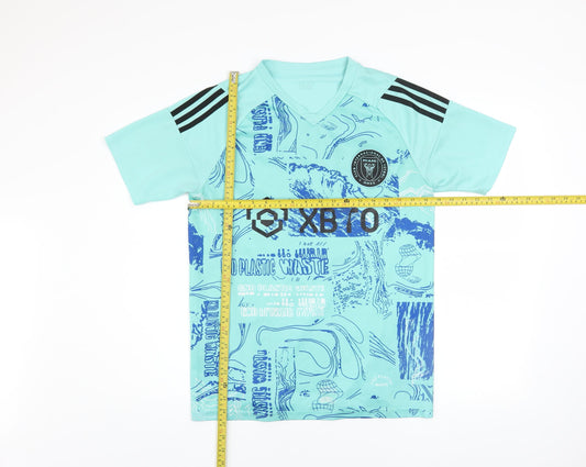 Mens UK Size S adidas Blue Football T-Shirt
