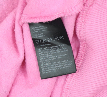 Womens UK Size 2XS H&M Pink Pullover Sweatshirt