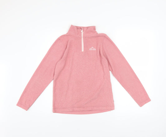 Portwest Girls Pink Fleece 1/4 Zip Pullover Sweatshirt 11-12 Years