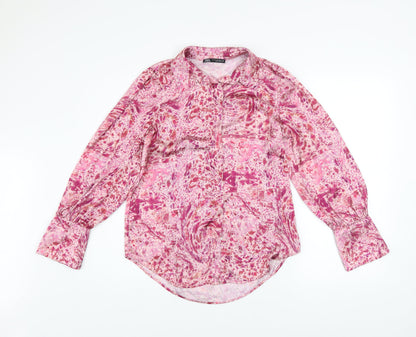 Womens UK Size XS Zara Multicoloured Basic Blouse
