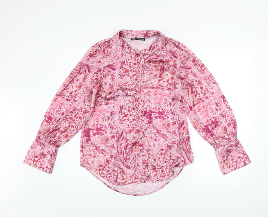 Womens UK Size XS Zara Multicoloured Basic Blouse