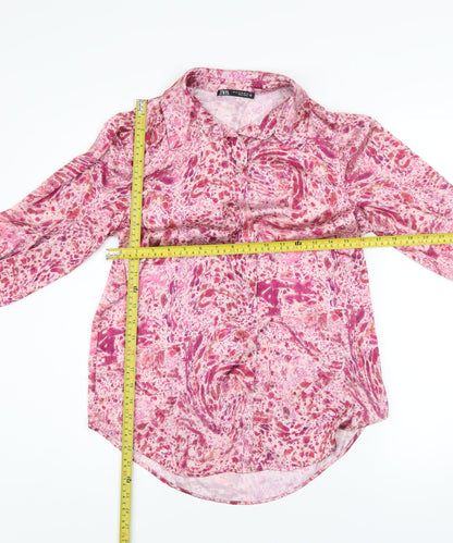 Womens UK Size XS Zara Multicoloured Basic Blouse