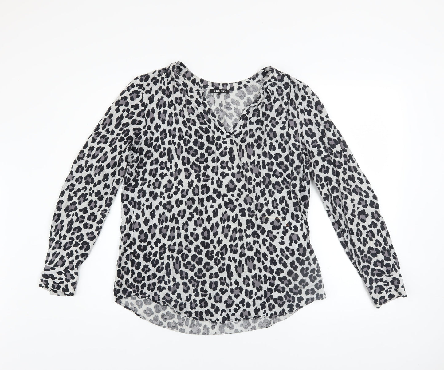 Womens UK Size 12 Olsen Grey Tunic Blouse