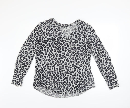 Womens UK Size 12 Olsen Grey Tunic Blouse