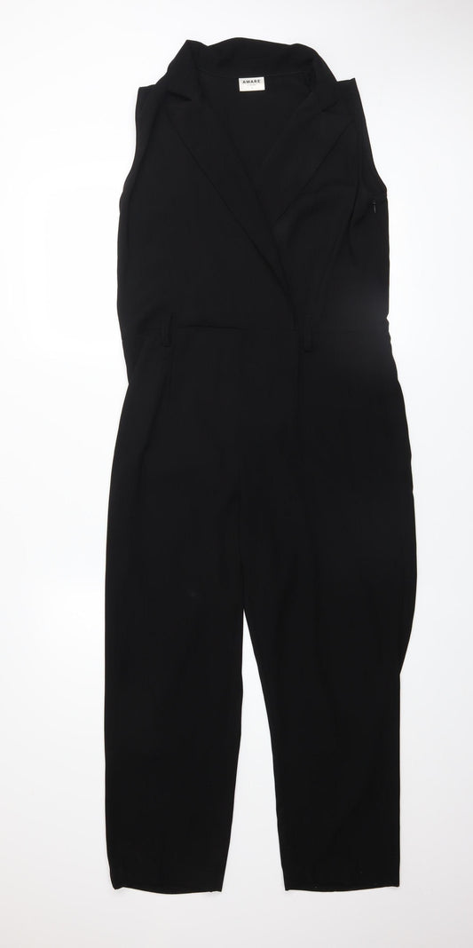 Womens UK Size S Aware by Vero Moda One-Piece Black Jumpsuit
