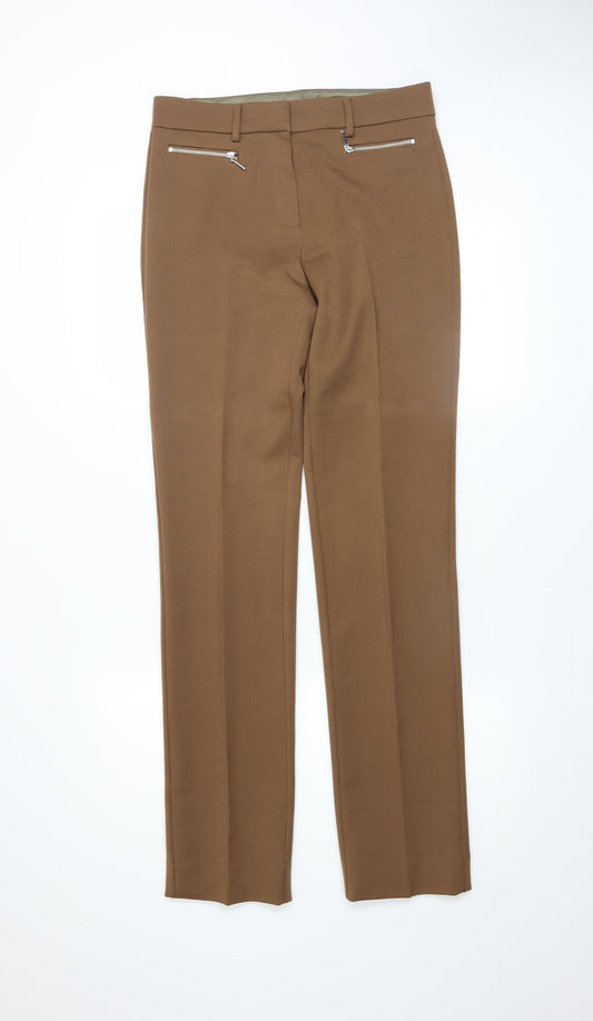 Womens UK Size 8 Marks and Spencer Regular Fit Dress Pants Brown Trousers