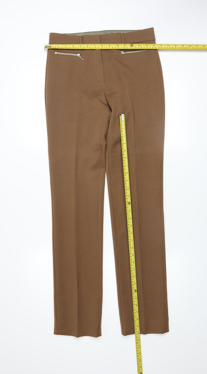 Womens UK Size 8 Marks and Spencer Regular Fit Dress Pants Brown Trousers
