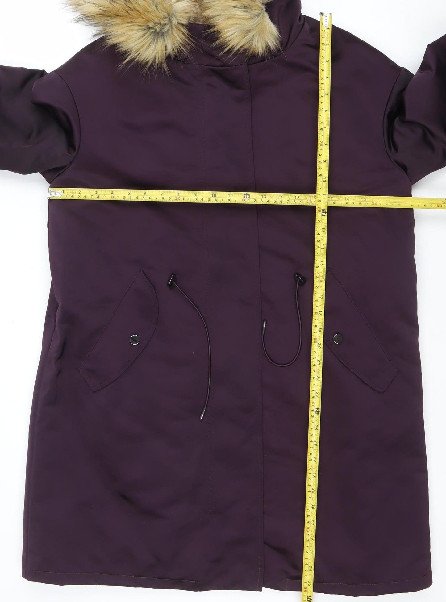 Womens UK Size 8 Marks and Spencer Purple Parka Coat