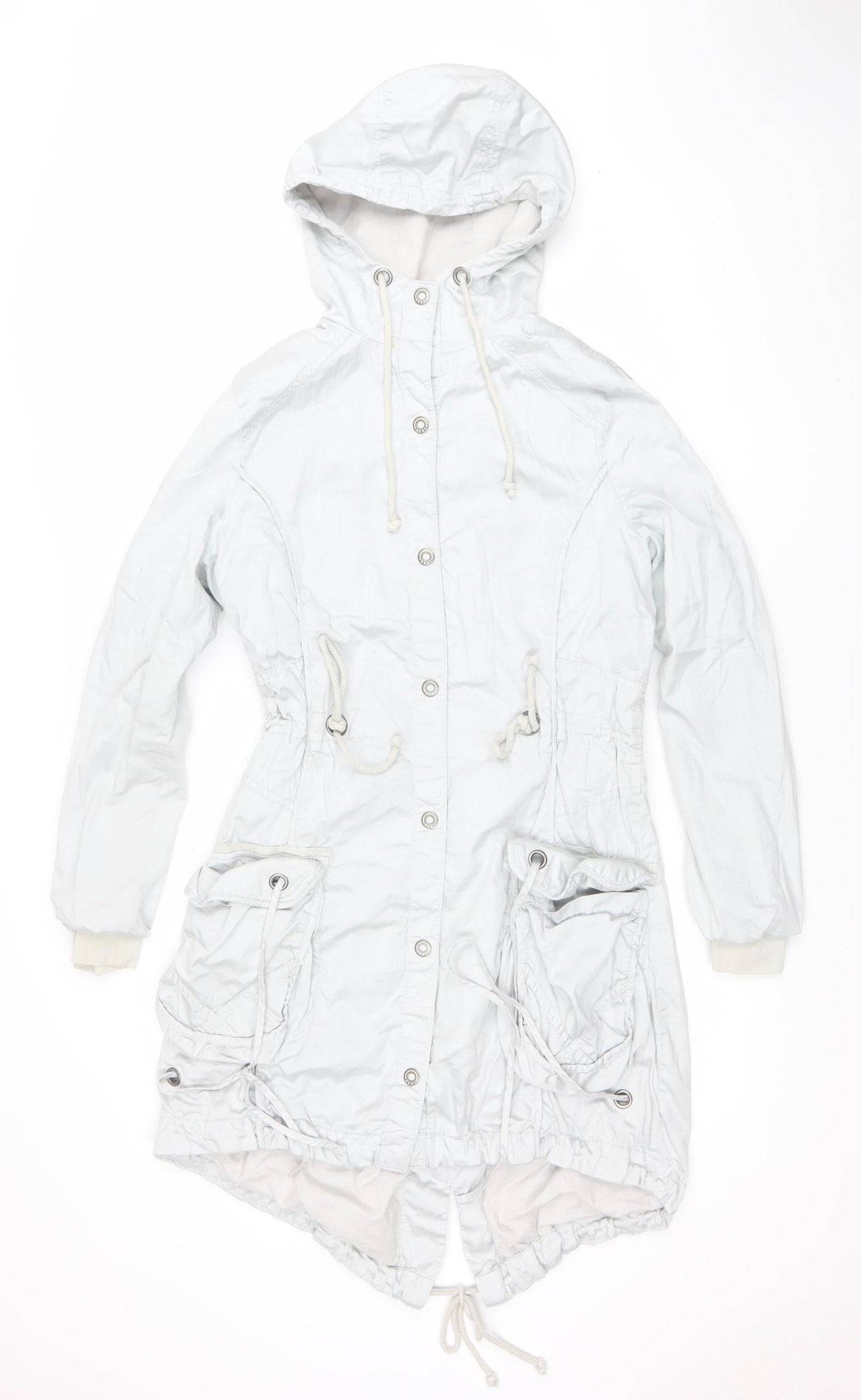 Womens UK Size 8 NEXT White Parka Coat