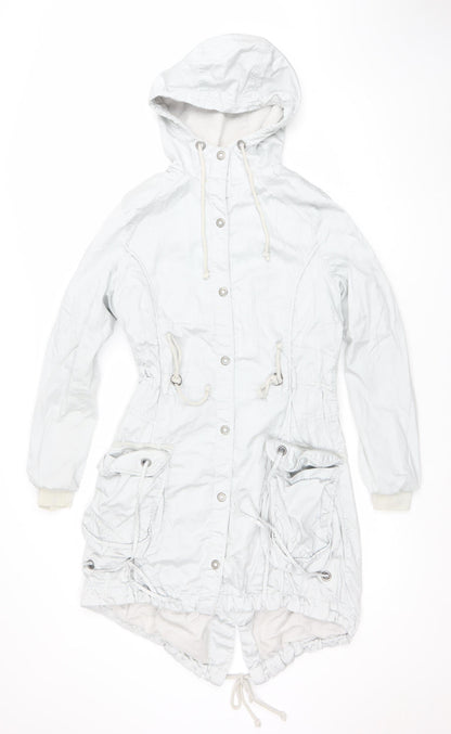 Womens UK Size 8 NEXT White Parka Coat