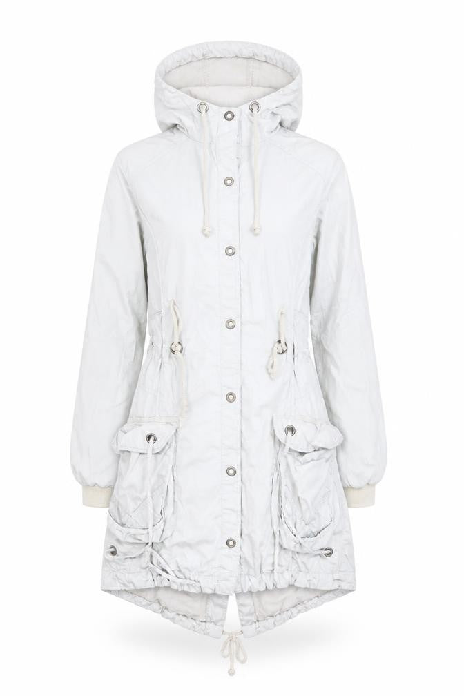 Womens UK Size 8 NEXT White Parka Coat