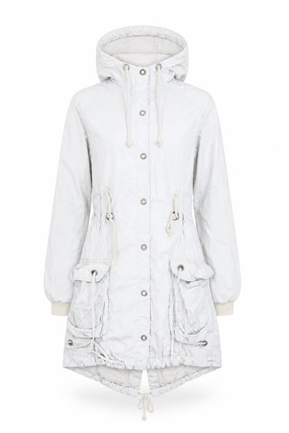 Womens UK Size 8 NEXT White Parka Coat