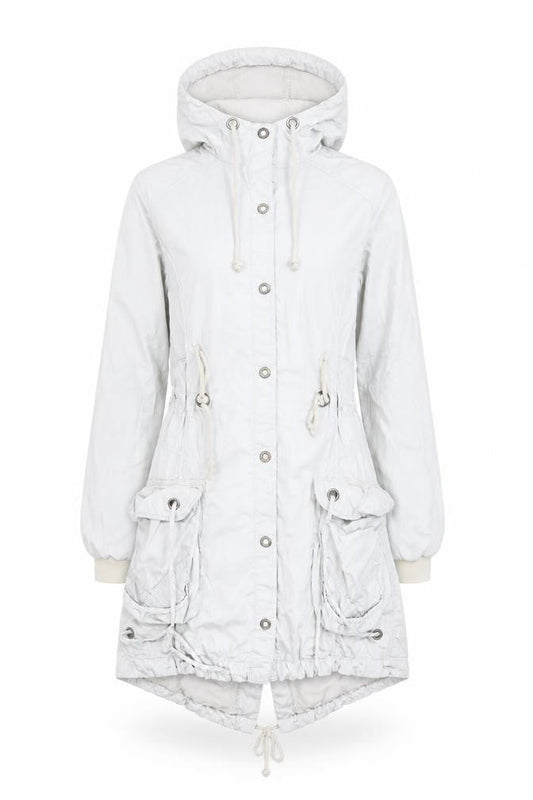 Womens UK Size 8 NEXT White Parka Coat