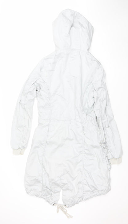 Womens UK Size 8 NEXT White Parka Coat