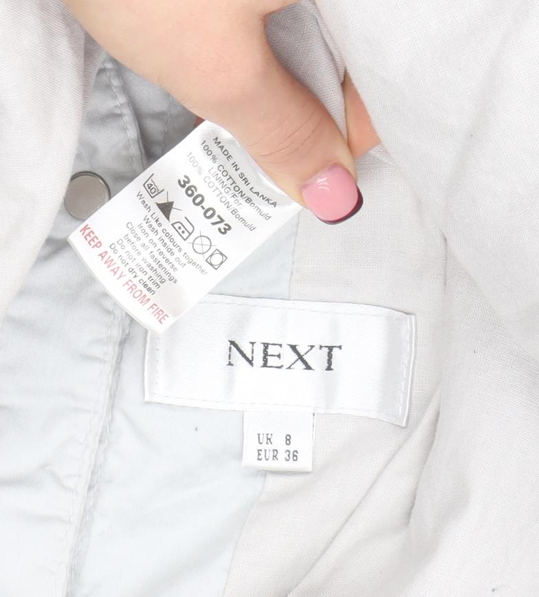 Womens UK Size 8 NEXT White Parka Coat