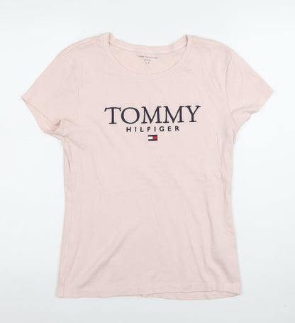 Womens UK Size L Tommy Hilfiger Pink Basic T-Shirt